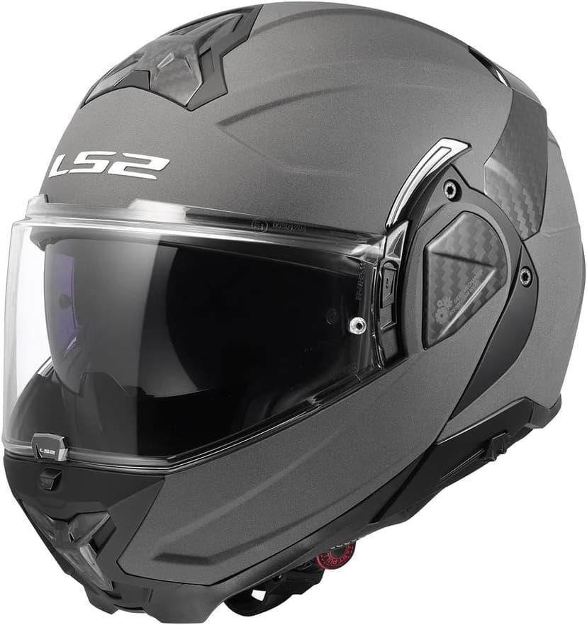 LS2 Helmets Advant II Modular Motorcycle Helmet W/SunShield (Matte Concrete Gray - Large)