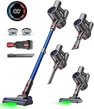 VersLife Z8 Cordless Vacuum Cleaner, 40kPa/500W Power Suction, LED Display, 6-in-1 Lightweight Stick Vacuum with Green LED Light, 6-Stages Filtration, Self-Standing for Pet Hair Hard Floor Carpet