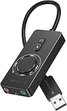 VENTION USB Sound Card, External Stereo Sound Card with Volume Control, USB to 3.5mm Jack Audio Adapter for Windows, Mac, PC, Laptop, Desktop, Headset, Switch and More