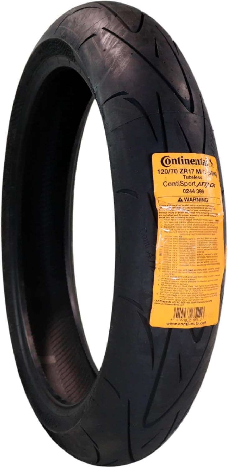Continental ContiSportAttack 120/70ZR17 Front Motorcycle Tire - High Performance Sport Touring Radial Tire for Street Bikes 120/70-17