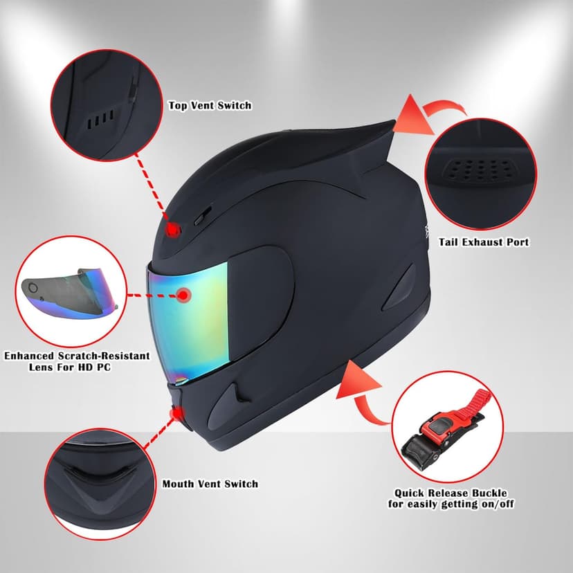 1Storm Motorcycle Bike Full FACE Helmet Mechanic