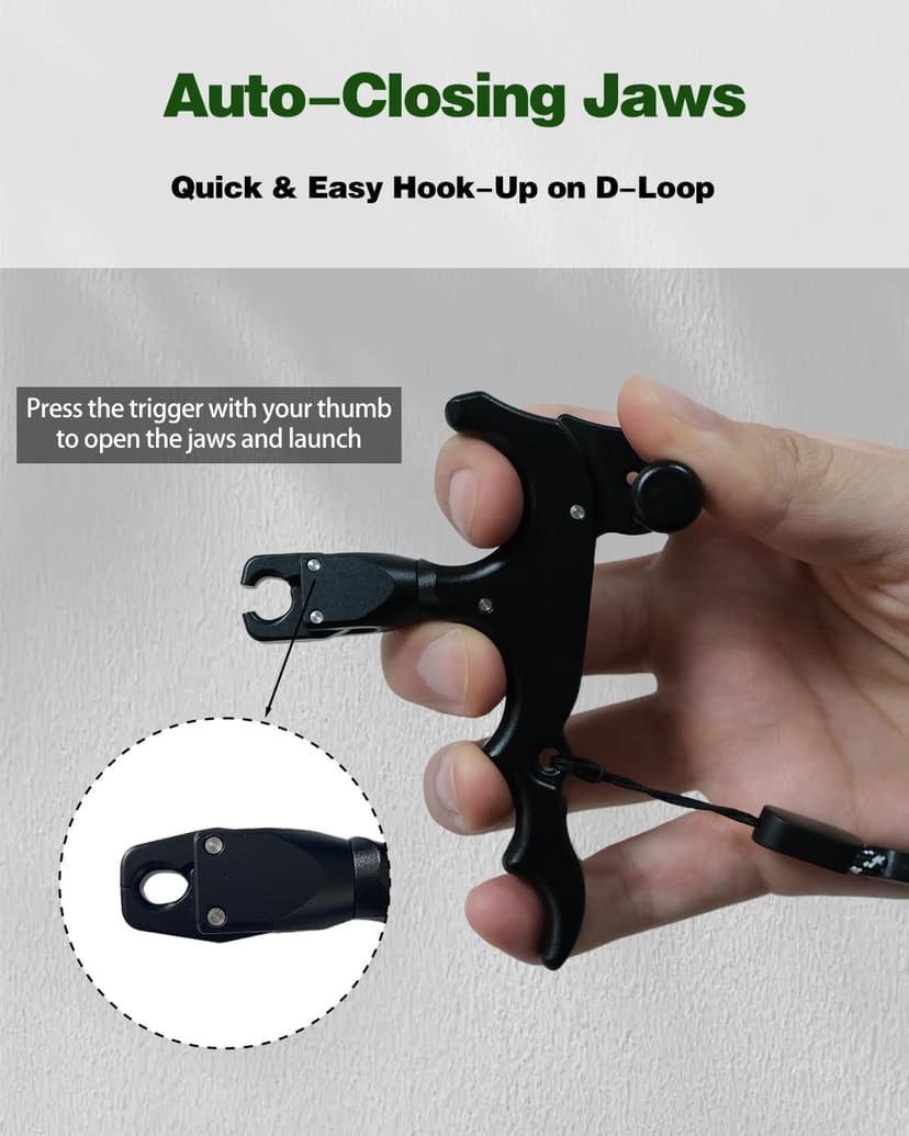 NOVASPARK 360° Rotating Archery Thumb Release for Compound Bow - Adjustable Trigger Sensitivity, Target Panic Aid Kit with Crisp Break & Setup Tools for Target & Hunting