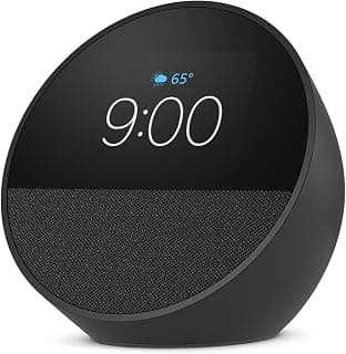 Amazon Echo Spot (newest model), Great for nightstands, offices and kitchens, Smart alarm clock, Designed for Alexa+, Black B0BFC7WQ6R