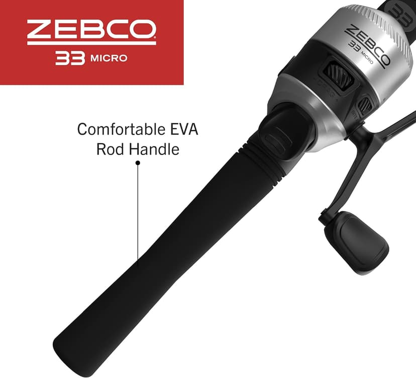 Zebco 33 Micro Spincast Reel and 2-Piece Fishing Rod Combo, 4.5-Foot Rod with Bonus Tackle Pack, QuickSet Anti-Reverse Fishing Reel with Bite Alert