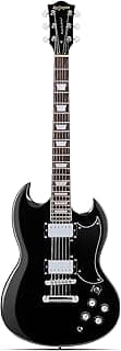 Leo Jaymz 39 Inch Solid Body Electric Guitar - Poplar Wood Body，Maple Neck and Laurel Wood Fretboard (Black)