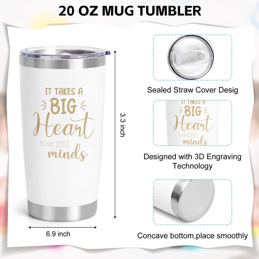 UAREHIBY 12 PCS Teacher Appreciation Gifts in Bulk, 20 OZ Wine Tumbler Teacher Gifts, Graduation Gift with Keychain,Best End of Year Teachers Gift with Cosmetic bag for Women Men