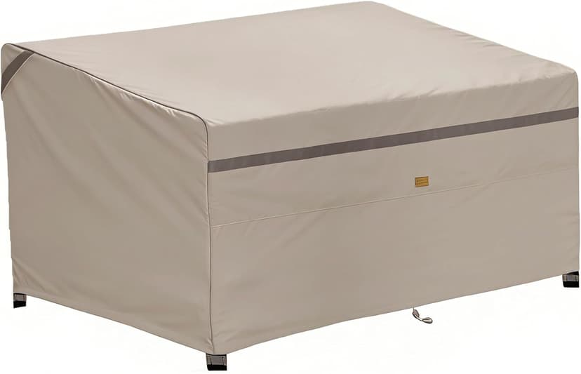 600D Heavy Duty Waterproof Outdoor Patio Loveseat Sofa Cover UV Resistant Patio Furniture Covers 2 Seater 52" W X 32" D X 30" H Beige