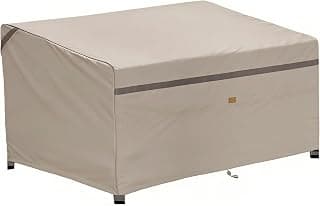600D Heavy Duty Waterproof Outdoor Patio Loveseat Sofa Cover UV Resistant Patio Furniture Covers 2 Seater 52" W X 32" D X 30" H Beige