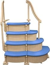 Confer Plastics Curve CCX-AG Drop in Above Ground Pool Step with Blue Treads - Base Step with Add-On