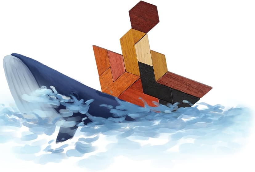 KINGOU Hexagon Tangram Puzzle Wooden Brain Puzzles for Kids & Adult Challenge Wooden Brain Teasers Puzzle Games for Family Party Gift - Brain Games for Kids