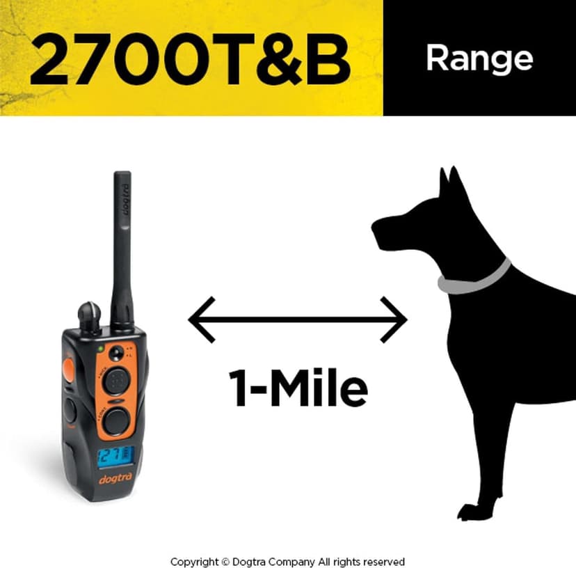 Dogtra 2700T&B Long Range 1-Mile 1-Dog Training & Beeper Remote Dog Training E-Collar for Upland Gun Dog