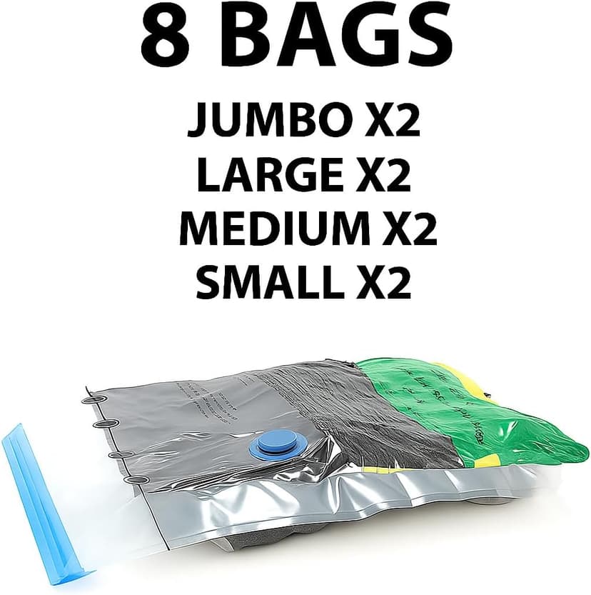 Vacuum Storage Bags for Travel and Home,Space Saver Bags for Clothes,(with Electric Pump and Hand Pump, Large,2(40 * 60) 2(50 * 70) 2(60 * 80) 2(80 * 100))