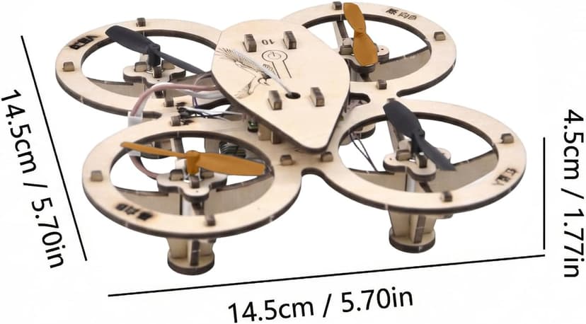 2026 New DIY Wooden RC Drone Kit, Remote Control 3D Building Blocks Quadcopter to Build for Adults, STEM Projects with Gyroscope for Beginners