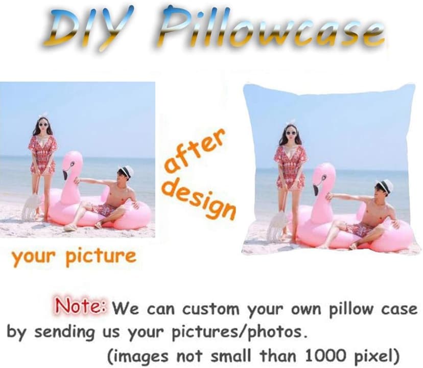 Shop&Three Custom Design Photos or Text Outdoor/Indoor Throw Pillowcase,Personalized Pet Photo Pillow, Love Photo Throw Pillowcases, Wedding Keepsake Throw Pillow Covers 20" x 20" B06X99VHBD