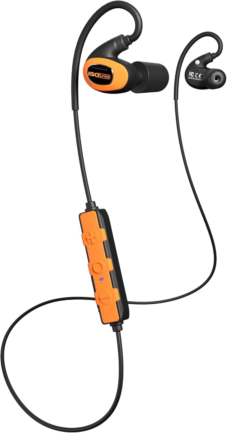 ISOtunes PRO 3.0 Bluetooth Hearing Protection - OSHA Approved Earbuds with 20 Hour Battery Life, Bluetooth Ear Protection with 27 dB Noise Reduction (NRR) Earplug Headphones - Durable Work Earbuds