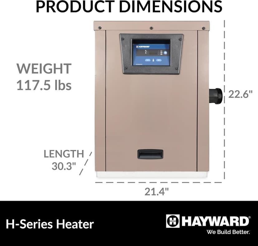 Hayward W3H135FDP H-Series Pool Heater, Beige