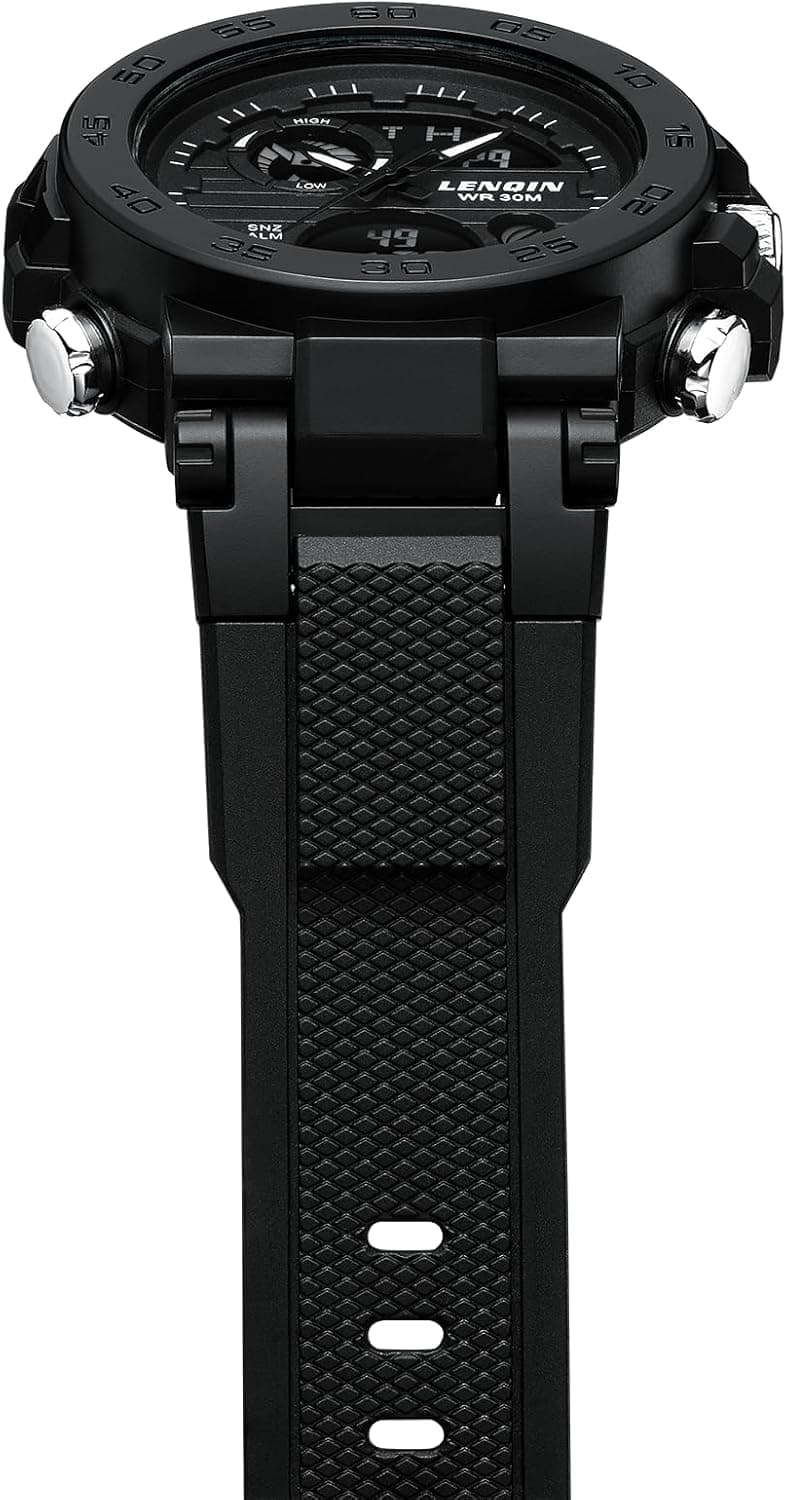 LN LENQIN Mens Watches Digital Military Watch for Men Stopwatch Army Survival Tactical Sports Outdoor Big Face Waterproof Men's Wrist Watches with LED Backlight/Timer/Alarm/Date