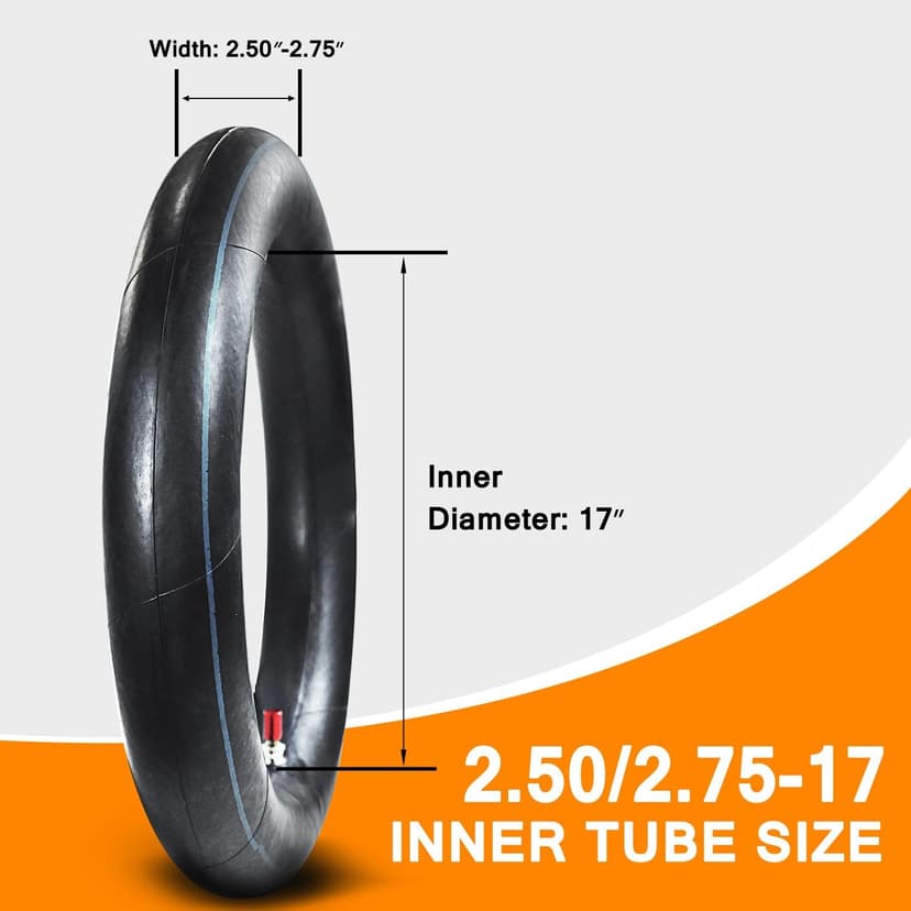 HOLATO Front 70/100-17 2.75-17 Inner Tube for 110cc 125cc KLX125 KLX140 KX85 TTR125 YZ80 YZ85 RM80 CT90 DRZ125 TaoTao DB17 Apollo RFZX18 Coolster Dirt Pit Bike Off Road Motocross Heavy Duty 1 Pack