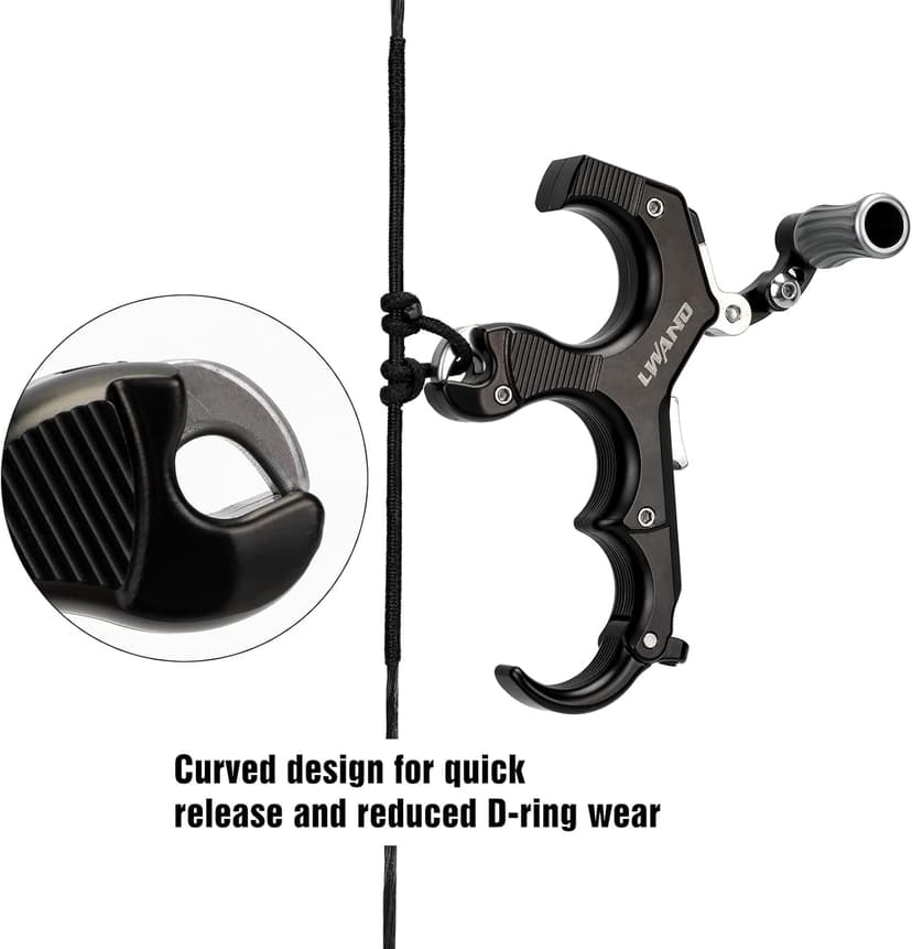 LWANO Thumb Bow Release - 3&4 Finger Adjustable Archery Compound Bow Release Aid, with Trigger Travel and Pressure Adjustable