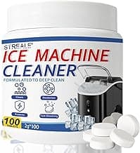 Ice Machine Cleaner Maker and Descaler - 100 Ice Maker Cleaner Tablets Compatible with All Major Brands, Nickel Safe Descaler Countertop Portable Commercial Icemaker Cleaning Solution