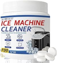 Ice Machine Cleaner Maker and Descaler - 100 Ice Maker Cleaner Tablets Compatible with All Major Brands, Nickel Safe Descaler Countertop Portable Commercial Icemaker Cleaning Solution
