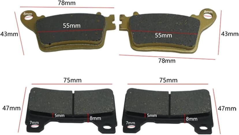 Front And Rear Brake Pads For Motorcycle Models 2006-2016 1000cc Sport Bikes 2009-2016 Adjustable Performance Brake Components(GRAY)
