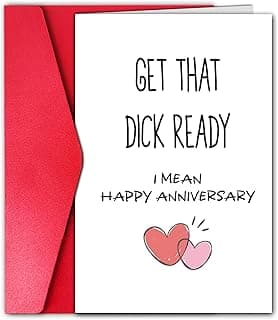Hilarious Anniversary Card for Husband, Happy Anniversary Card Gift, One Year Cardstock for Boyfriend, (Get that Ready)