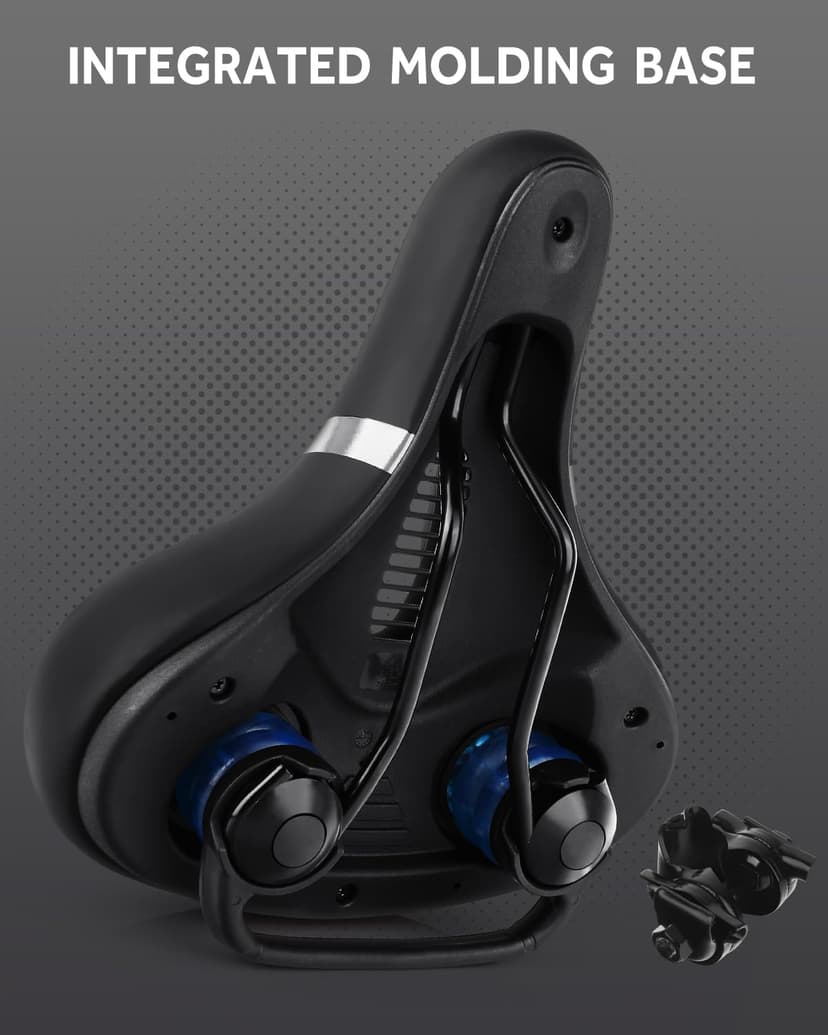 Bicycle Seat Replacement, Bike Seat for Men and Women, Comfort Wide Bike Saddle Memory Foam Padded Soft Bike Seat Cushion Compatible with Peloton, Mountain, City Bikes, Indoor Exercise Bikes