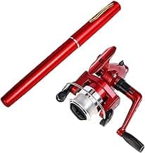 BBASILIYSD Pen Fishing Rod Kit,Pocket Size Fishing Rod,Mini Pocket Telescopic Rod with Spinning Reel,Portable Collapsible Telescopic Fishing Pole,Fishing Rod Reel Combo Kit for Saltwater Freshwater