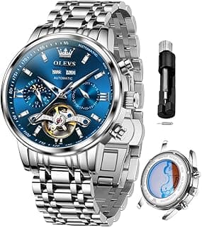 OLEVS Automatic Watches for Men Luxury Skeleton Multi-Function Mechanical Watch Self Winding Date Waterproof Luminous Mens Watch