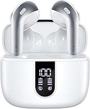 TAGRY Bluetooth Headphones True Wireless Earbuds 60H Playback LED Power Display Earphones with Wireless Charging Case IPX5 Waterproof in-Ear Ear buds with Mic for TV Smart Phone Laptop Computer Sports