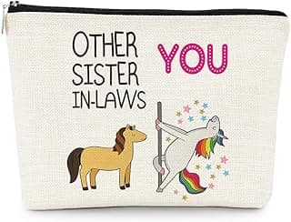 EXUQO Sister in Law Gifts,Funny Makeup Bag,Gift for Sister,Sister In Law Birthday Gifts,Funny Sister in Law Gifts,Graduation Wedding Gift for Sister Friend Cosmetic Bag Pouch