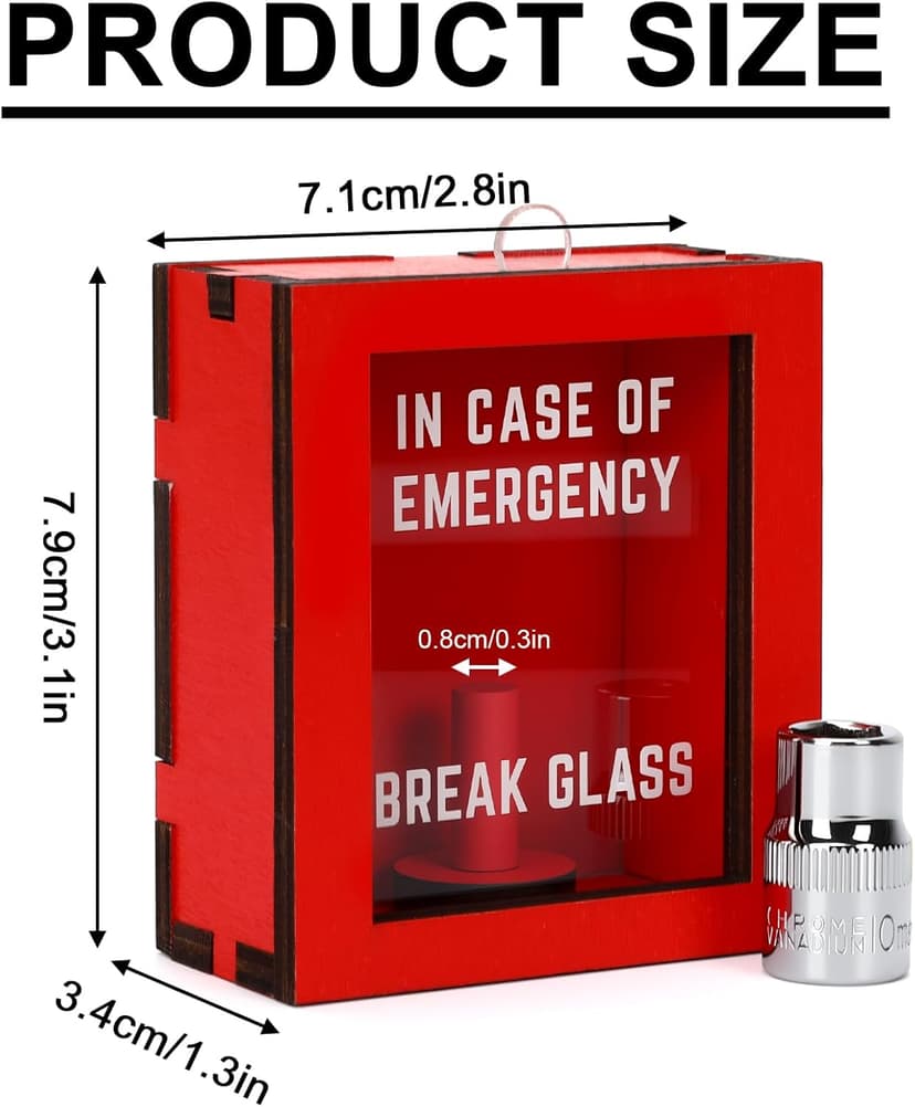 Break in Case of Emergency Box, Garage Wall Decor, Mechanic Car Guy Gifts, White Elephant Gifts Exchange 10mm Emergency Socket Kit, 2 Pack Funny Car Guy Tool Gag Gifts Box B0FMS2XR2D