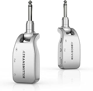 Wireless Guitar System 2.4 GHz with 6 Channels Rechargeable Lithium Battery Transmitter Receiver for Electric Guitar Bass Keyboard Piano