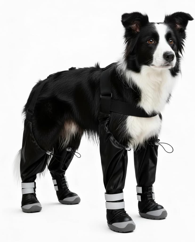 YAQUHO Upgraded Dog Suspender Boots, Suspender Boots for Large Dogs, Waterproof Dog Rain Boot, Anti-Slip Winter Snow Dog Shoes Leggings, Adjustable Paws Protector for Outdoor Dogs Walking Hiking (L)