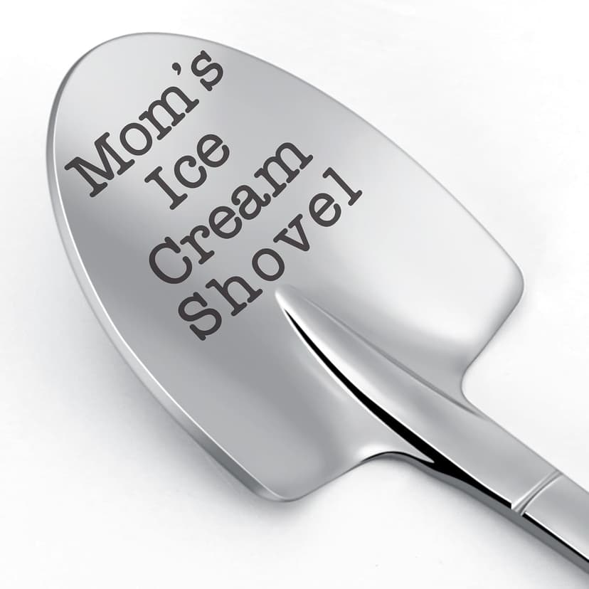 Funny Mom's Ice Cream Shovel Spoon Birthday Gifts for Mama Mommy Mother-in-law Gift Mothers Day Presents for Ice Cream Lover Mom Gift from Daughter/Son, Mom Christmas Stocking Stuffers Engraved Spoon B0G2XQR5GB