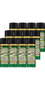 Spectracide Wasp & Hornet Killer Aerosol Kills Wasps, Hornets And Yellow Jackets On Contact & Eliminates The Nest, 12 Pack