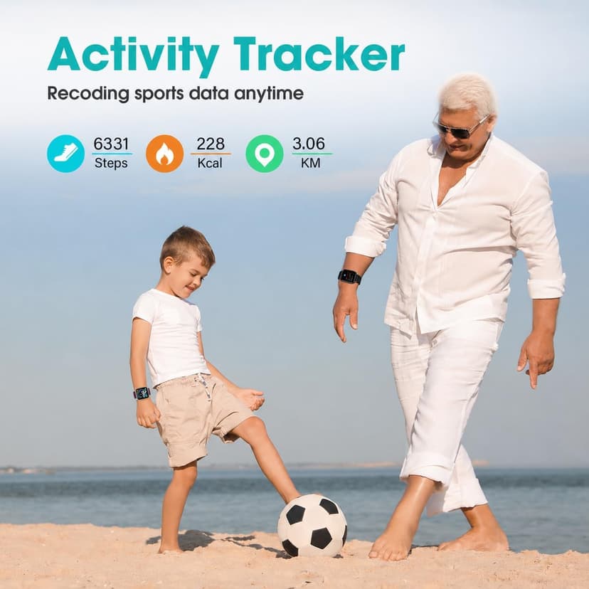 Fitness Tracker, Fitness Watch with Blood Oxygen, Heart Rate Monitor, Steps Calories Counter, Sleep Monitor, Pedometer IP68 Waterproof, Smart Watch for Android iPhones