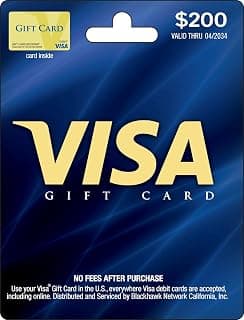 Visa Physical Gift Card $200 (plus $6.95 Purchase Fee) B07HJD9FVV
