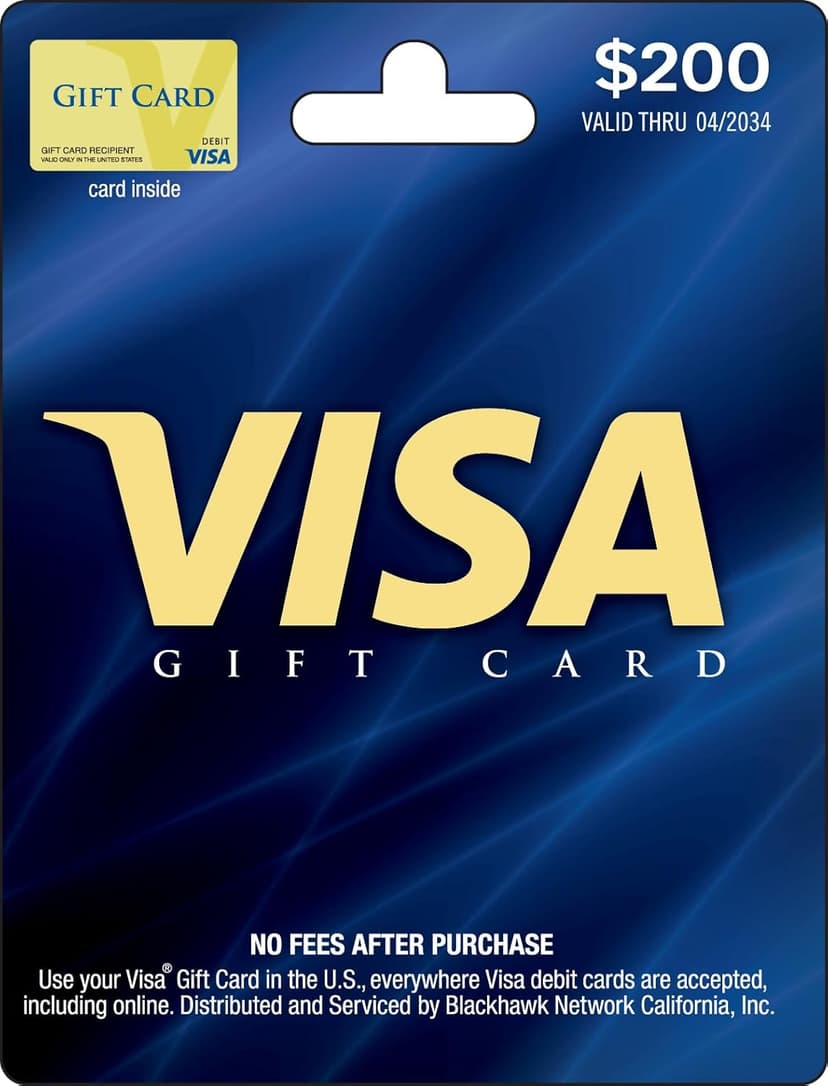 Visa Physical Gift Card $200 (plus $6.95 Purchase Fee) B07HJD9FVV