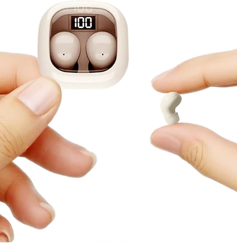 Wireless Smallest Sleep Earbuds, Ultra Small Earphones, Hidden Sleep Headphones, Noise Cancelling Earbuds, Ear Buds for Sleeping, Working, Hiking (Skin)