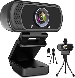 ToLuLu 1080P Webcam with Microphone, HD Webcam Web Camera with Tripod Stand, Widescreen USB Computer Camera, Streaming Mic Web cam for Online Calling/Conferencing,Facetime/YouTube Desktop Laptop PC
