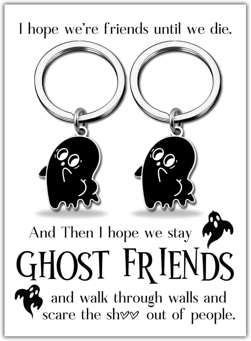 Cute Halloween Gifts Ghost Keychain Boo Basket Stuff Halloween Themed Gifts Boo Basket Gift Ideas Funny Friend Gift for Women Bestie Sisters Friendship Present
