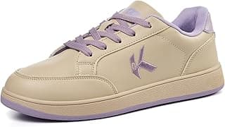 OKVOOT Women's Classic Fashion Sneakers Versatile Casual Walking Shoes Leather Comfort Skate Shoes Lightweight Non-Slip Flat Shoe Lace-up Minimalist Tennis Footwear