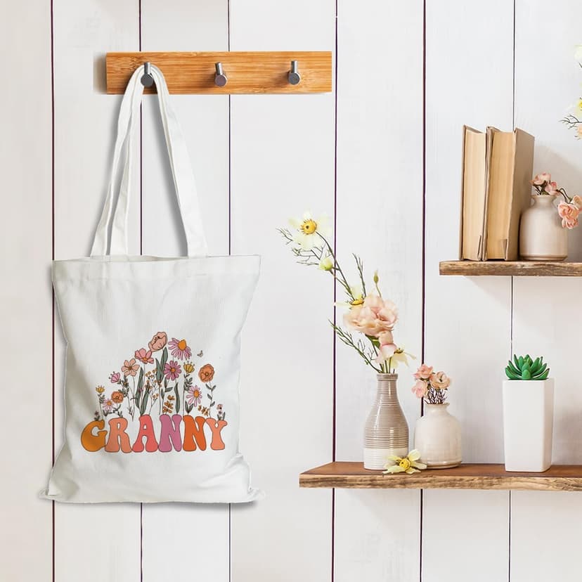 Grandma Gifts Tote Bag Birthday Mothers Day Retirement Gifts for Women Mama Nana Mimi Shoulder Bag Reusable Grocery Bags B0CYPQ48FS