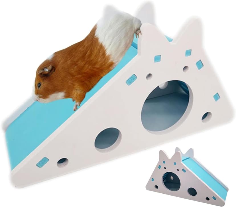 Guinea Pig Hideout, PVC Hamster Hideout Toy with Ladder, Sleeping Nest and Slide, Hamster & Guinea Pig Toys for Pigs, Bunnies, Rabbits, Chinchillas, Hamsters and Etc. Toys
