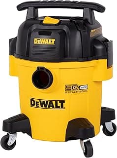 DEWALT 5 Gallon STEALTHSONIC Shop Vacuum Wet and Dry, Powerful Suction & Portable Shop Vac with Attachments, Ultra Quiet Wet Dry Vac for Home, Garage, Car, Workshop, Jobsite, DXV05P-QT, 4 Peak HP
