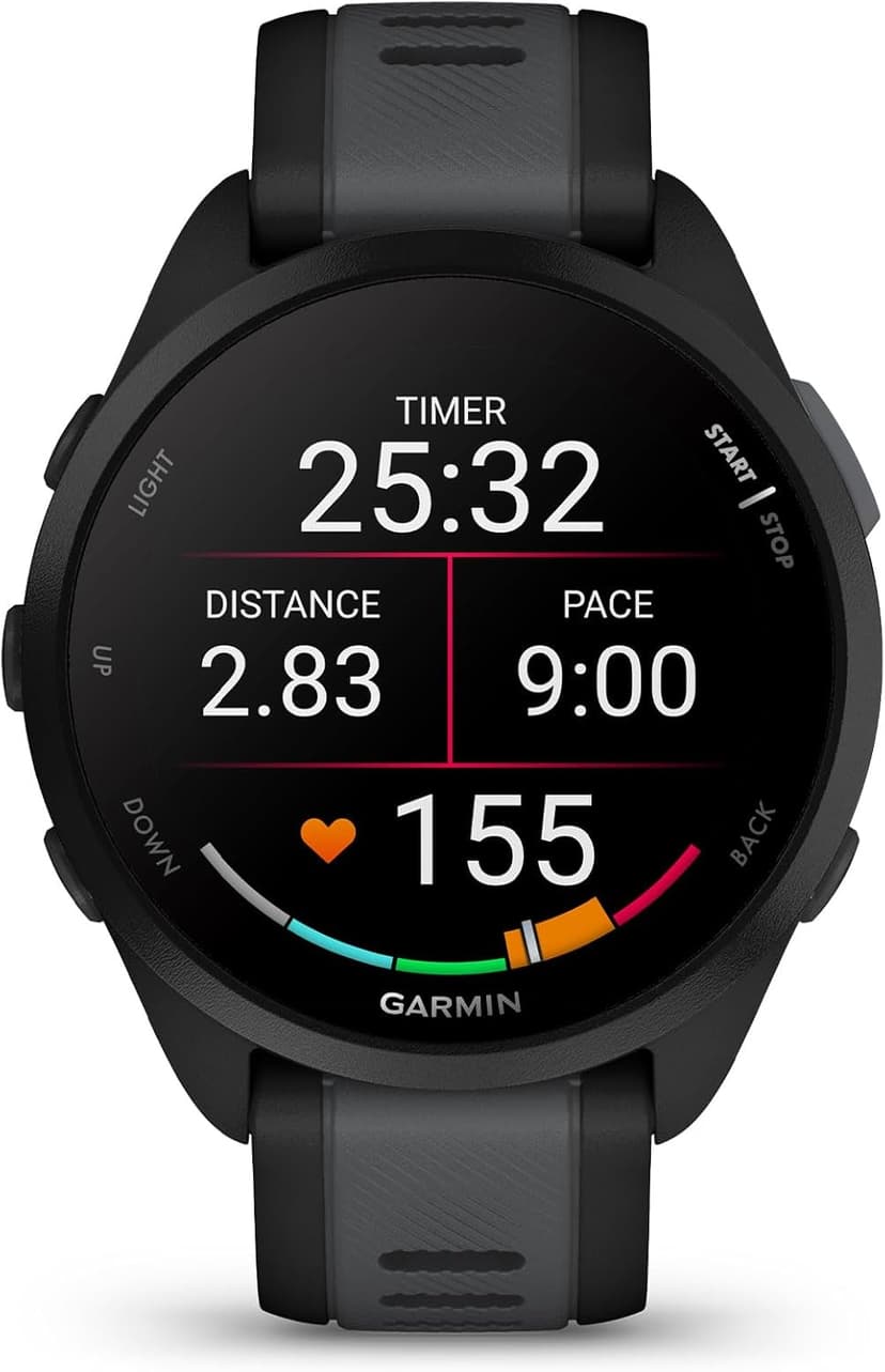 Garmin Forerunner 165, Running Smartwatch, Colorful AMOLED Display, Training Metrics and Recovery Insights, Black