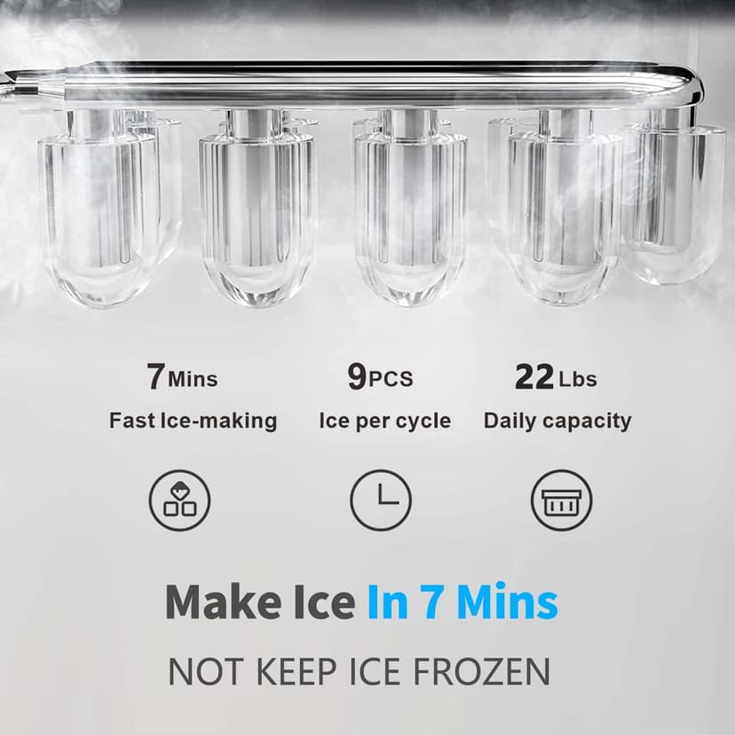 Self Cleaning Hot and Cold Bottom Load Water Cooler Dispenser with Ice Maker 5 Gal Built-in Bullet Ice Maker 22lbs Daily Capacity Black