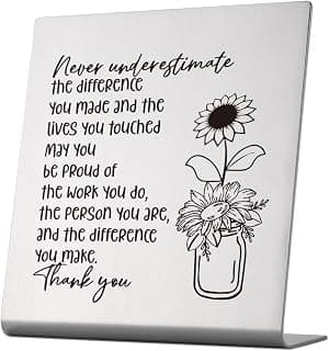 Thank You Gift for Women, Coworker, Friends, Teacher, Retirement Gifts for Coworker, Women, Desk Table Shelf Sign Decor, Inspirational Office Gift for Colleague Leaving Job B0BXH9ZRZL